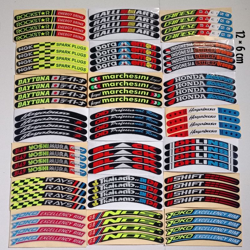 Sticker list velg motor Yoshimura Racing Ohlins Hayabusa terbaru