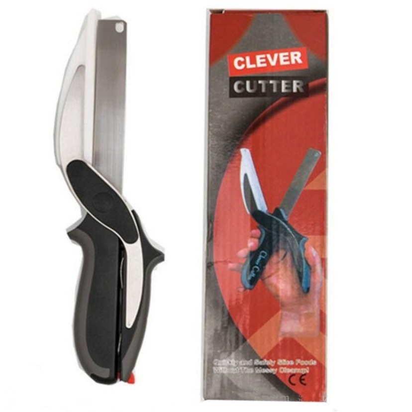 Clever Cutter 2 in 1 Pisau Gunting Dapur Dengan Talenan Cutting Board