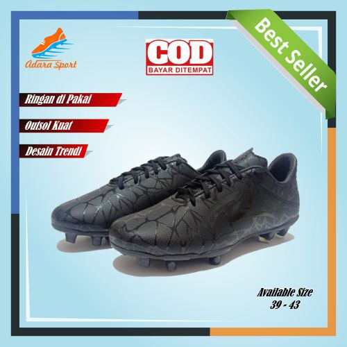 SEPATU OLAHRAGA SEPAK BOLA PRIA SPEK SPIDER HITAM POLOS/FASHION PRIA