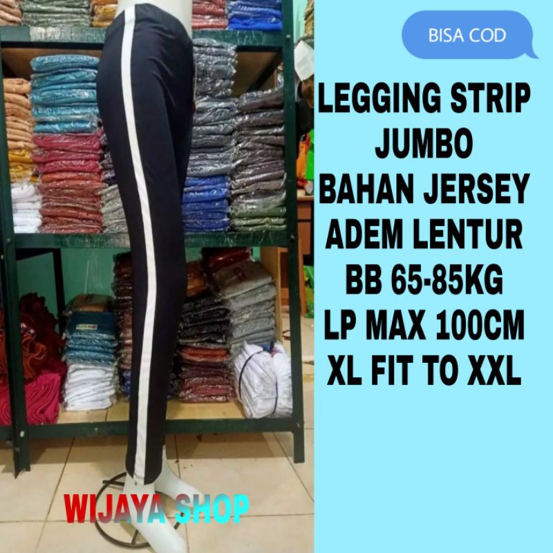 Legging Stripe/strip/list/line Jumbo Wanita BB Max 80kg / Legging Jumbo / Legging Super Jumbo