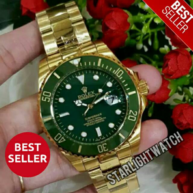 JAM TANGAN PRIA ROLEX SUBMARINER GREEN BALCK DIAL STAINLESS STEEL