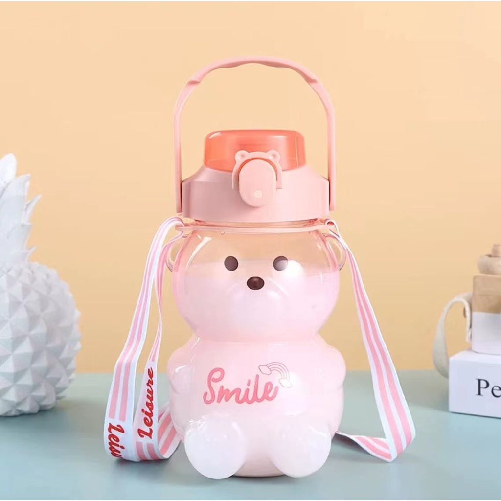 Botol minum anak lucu botol minum beruang gemoy bening 1,4 liter 1019