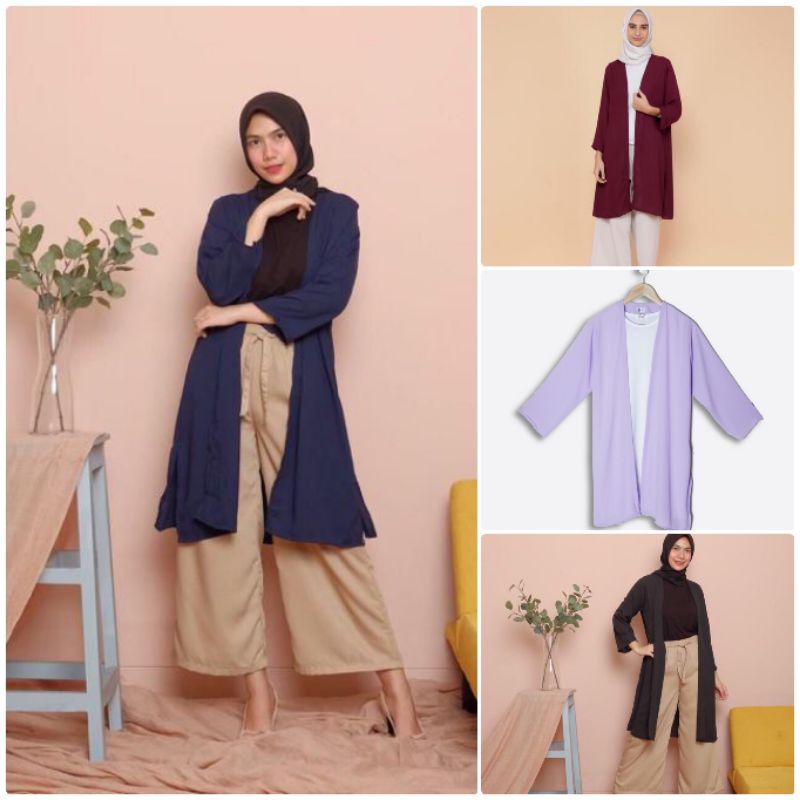 BASIC KAMIFU OUTER / OUTER POLOS / OUTER LENGAN PANJANG / KARDIGAN BASIC POLOS