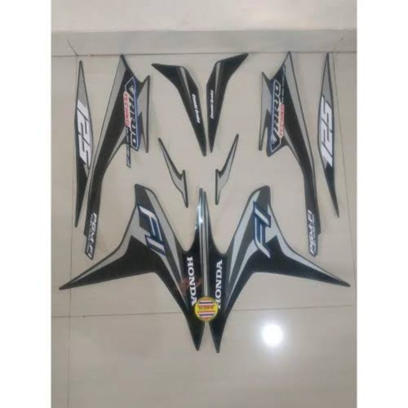 Striping sticker lis body honda vario techno 125 fi old lama iss 2014 coklat brown