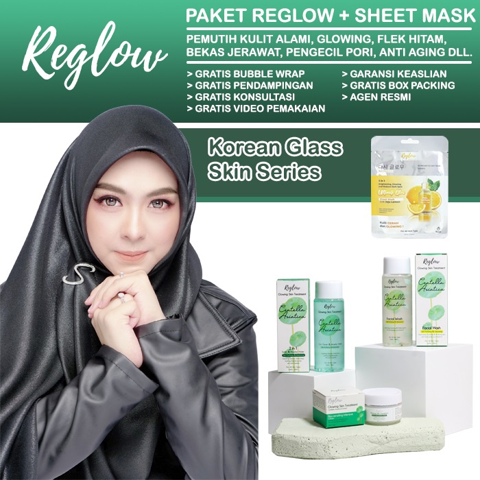 Reglow Paket + Sheet Mask Indonesia 3in1 Ultimate Glow Masker Wajah