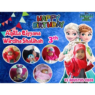 Banner Happy Birthday Backdrop Dekorasi  Perlengkapan  Ulang  