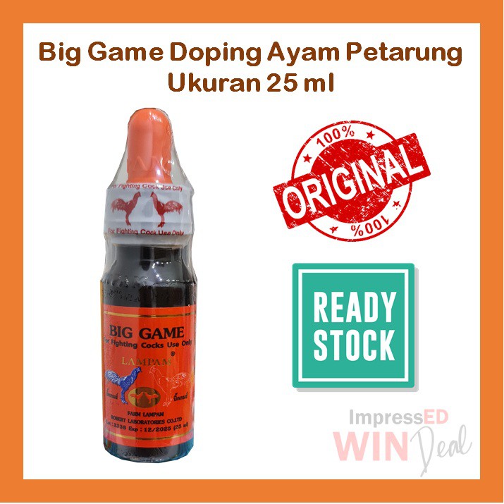 Lampam Jantra BIG GAME Isi 25 ml Doping Ayam Petarung Aduan Asli Original Impor Import Thailand