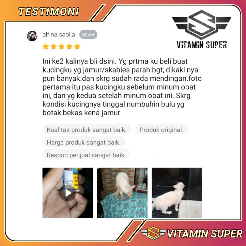 Obat Kucing Anti Parasit P2  | Obat Scabies, Jamuran, Abses, Kutuan, Cacingan, Gatal-gatal, Ketombe, Tungau, earmeat dan Masalah Kulit