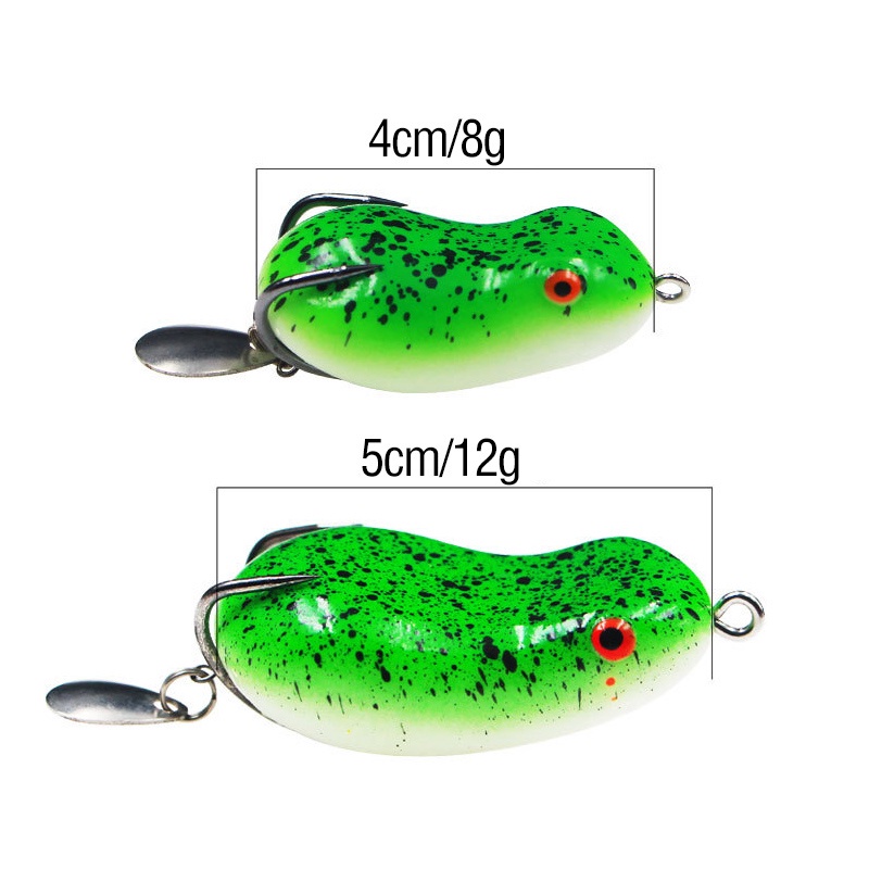 5 Pcs Umpan Pancing Soft Bait Bentuk Katak Imitasi Ukuran 4cm / 5cm Berat 8g / 12g