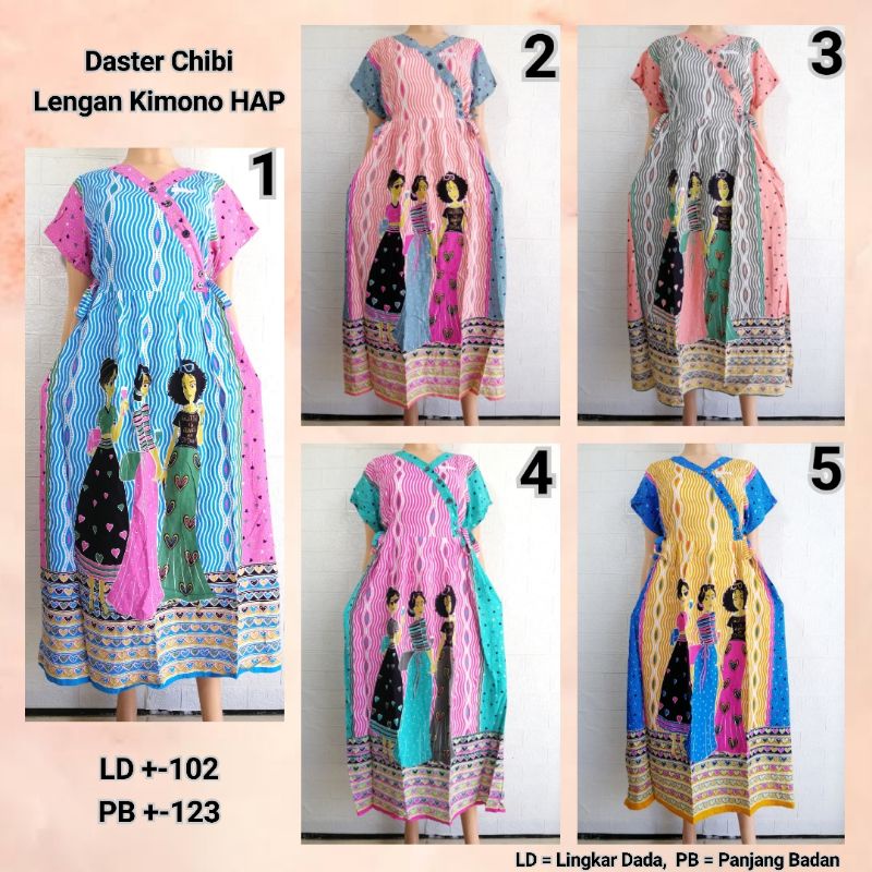 Daster Chibi Lengan Kimono HAP LD 100 Adem Busui Friendly BU TEJO LIKU + PLLV + PAKI