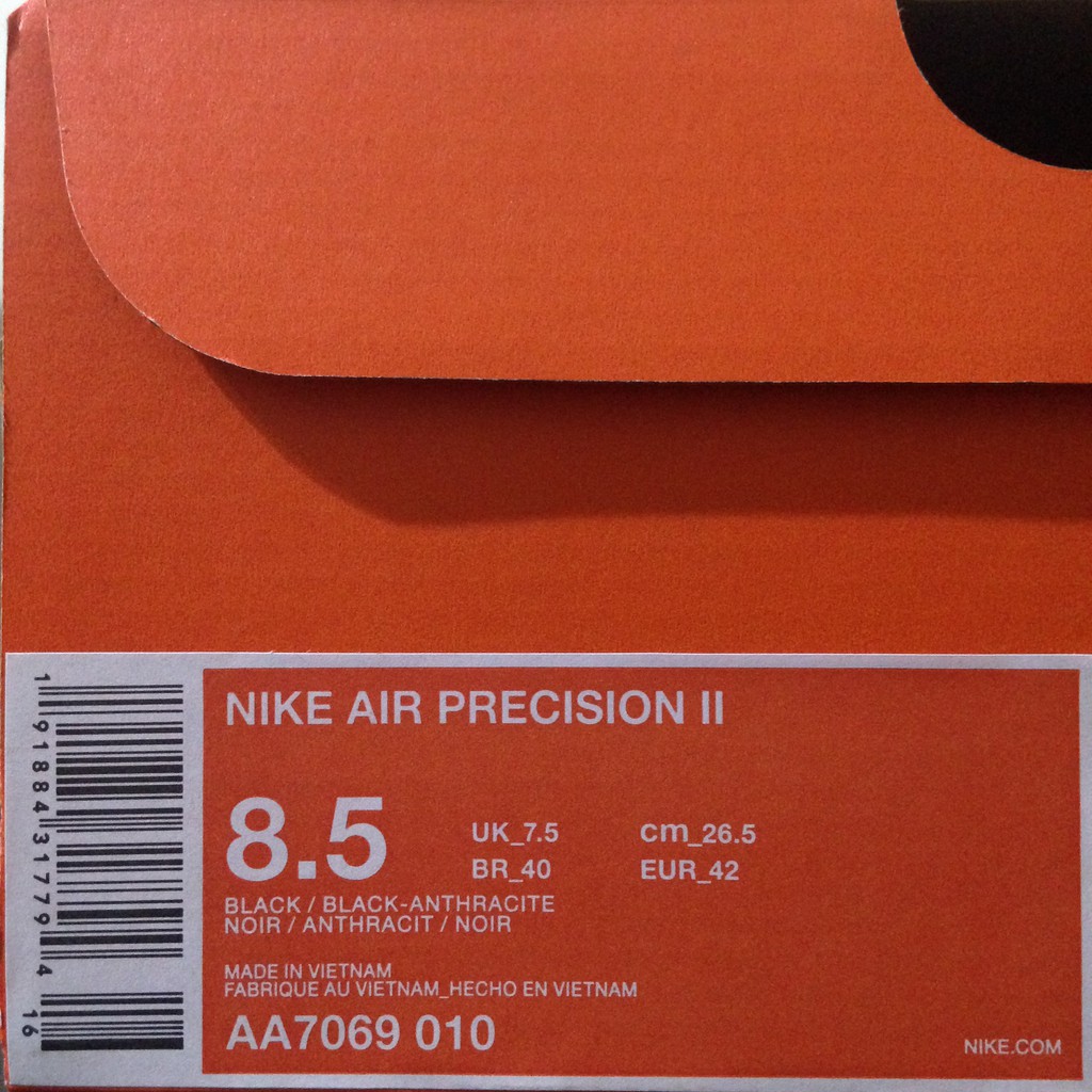 Sepatu Basket Nike Air Precision II Black AA7069-010 Original BNIB