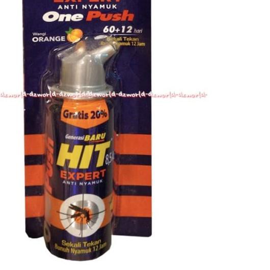 ❋ Hit one Push 72 hari Orange Anti nyamuk Pengusir Nyamuk 1x Semprot ✲