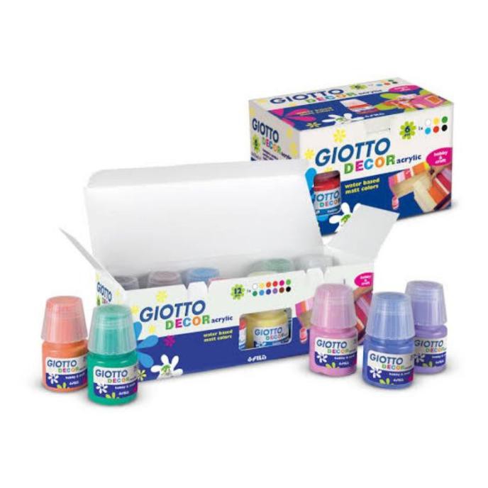 

SALE CAT ACRYLIC GIOTTO DECOR SET 12 WARNA 25 ML CAT AKLIRIK PERALATAN MELUKIS ART SET MENGGAMBAR