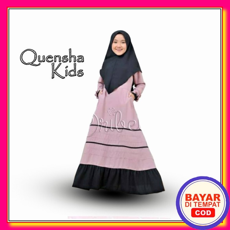 Bisa Cod Baju Branded Anak Perempuan 5 6 7 Tahun /Baju Lebaran An TU290  Usia 10-13 Tahun Quensha