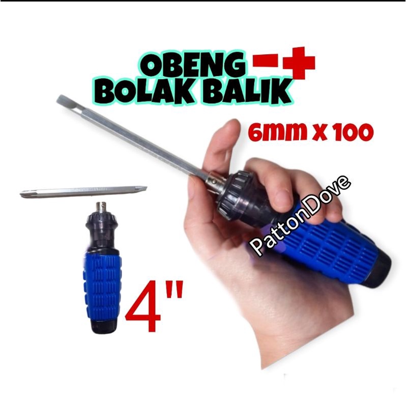 OBENG BOLAK BALIK KARET 4&quot; -+ / 6mm x 100 ANATA