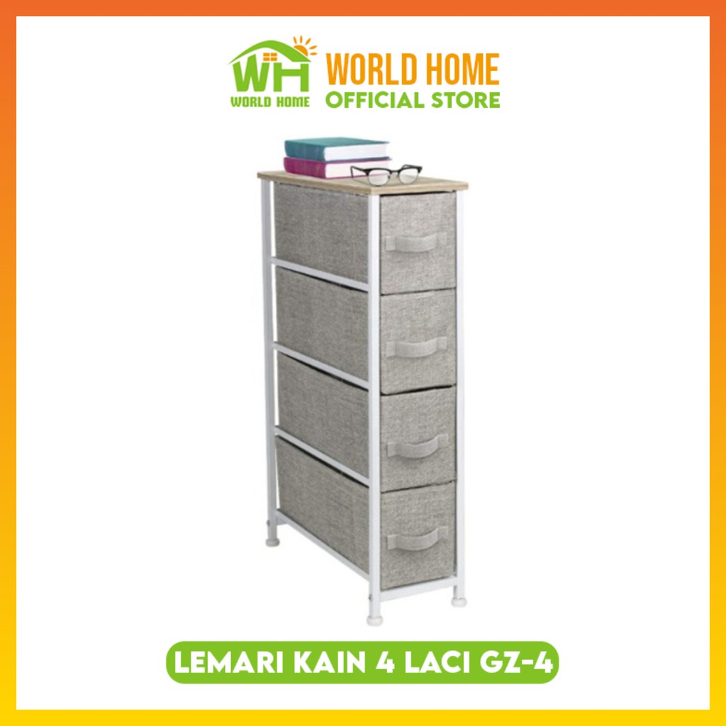 Lemari Sisi Ranjang 4 Laci Kecil lemari kain murah GZ-4 WHFURNITURE