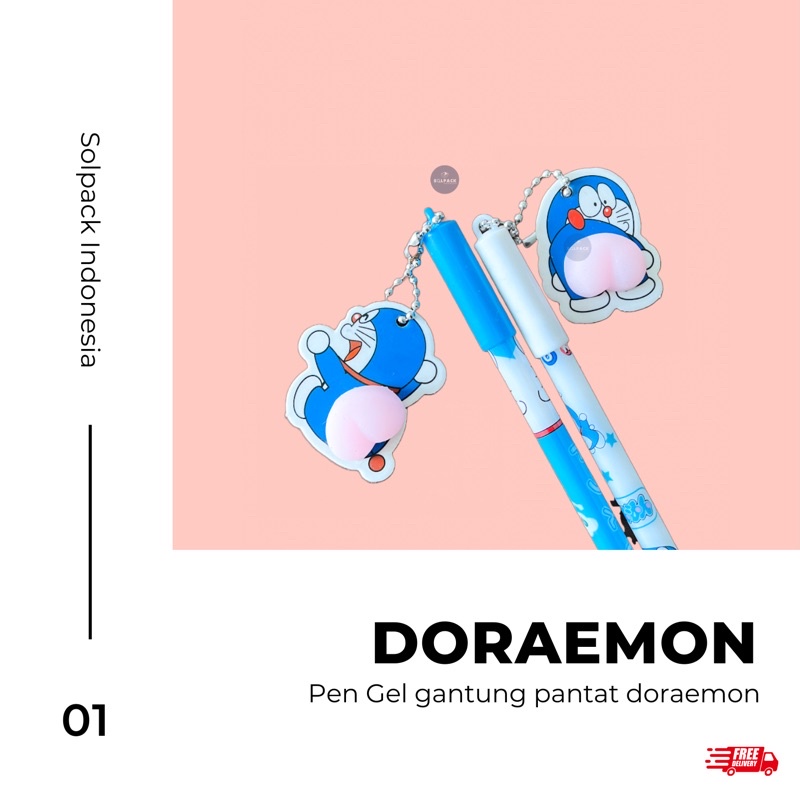 Pen Gel gantung Pantat doraemon