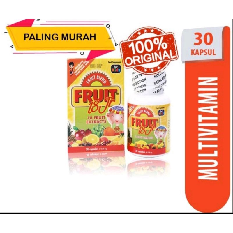 Fruit 18 junior 30 capsul / suplemen anak ekstrak 18 buah / sari pati 18 buah