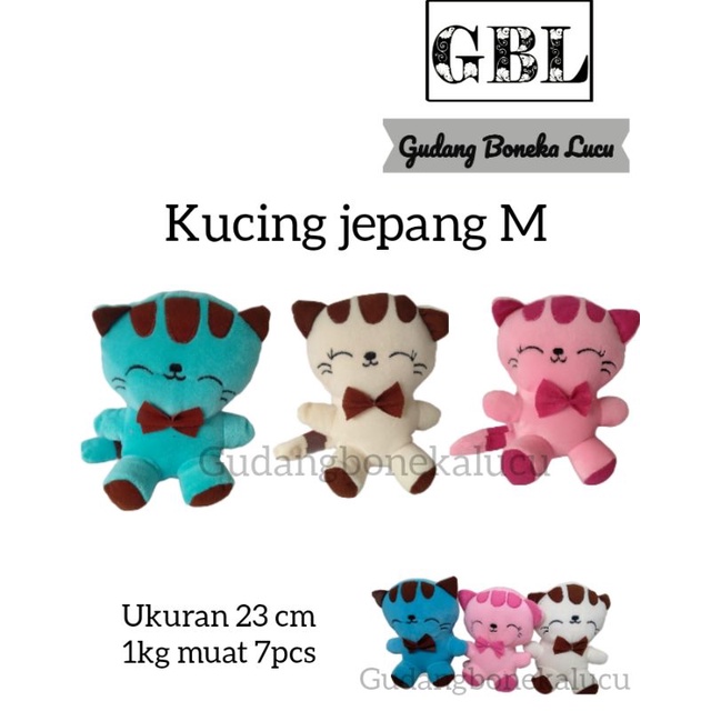 Boneka kucing lucu / kucing jepang / boneka kucing / boneka m