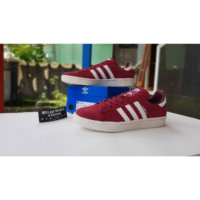 Sepatu Sneaker Skate Adidas Campus Merah Maroon Premium BNIB