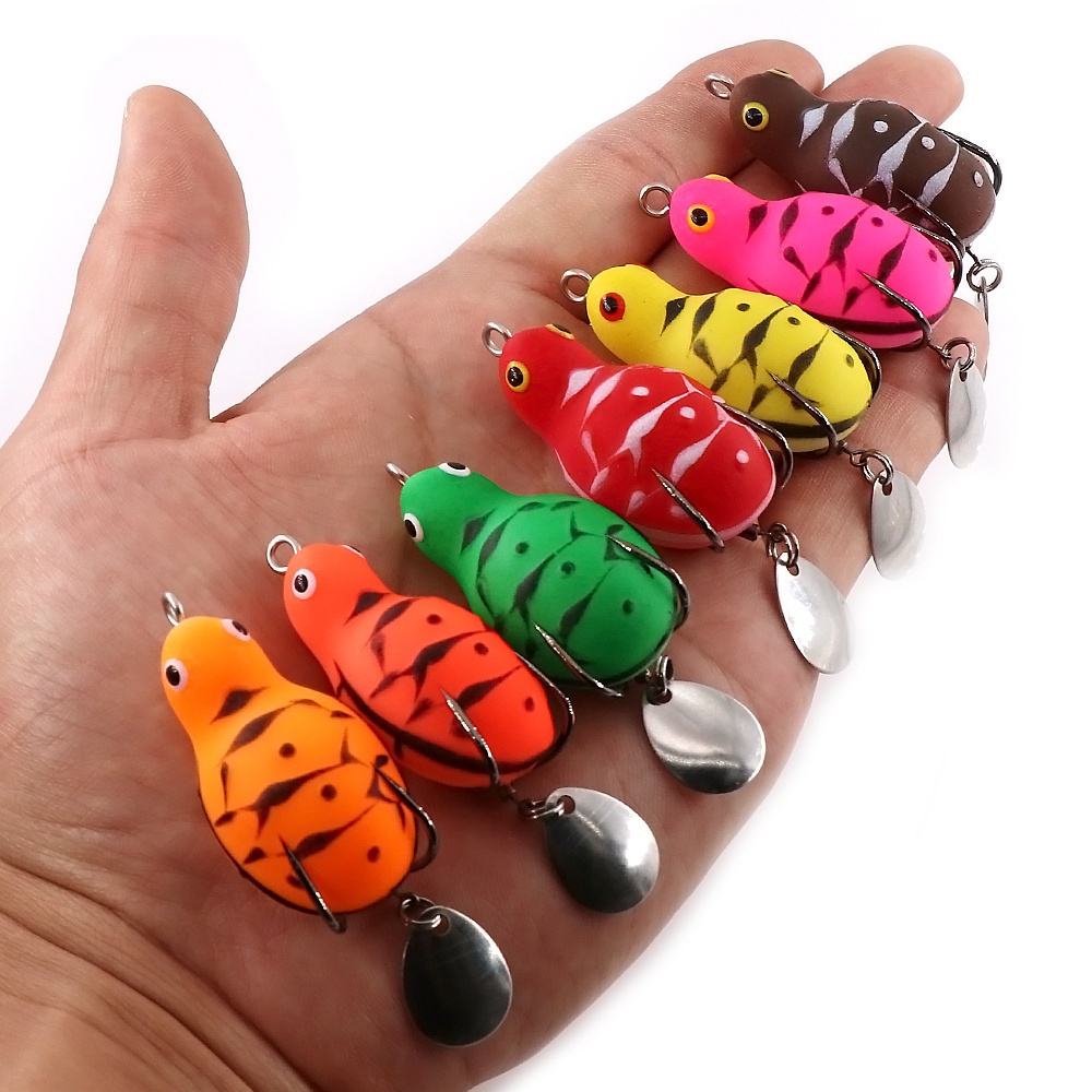 Umpan Pancing Softlure Bentuk Katak 4.5cm 7g Dengan Kail Ganda