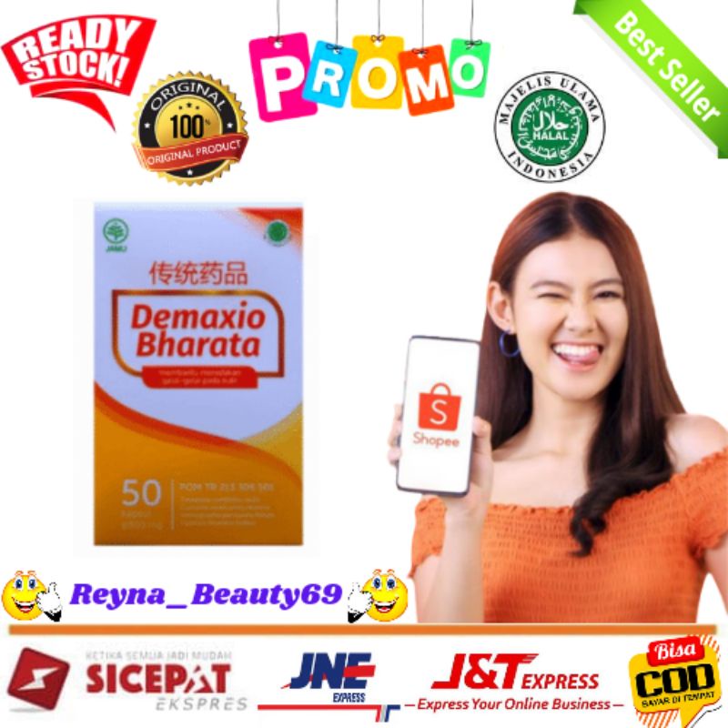 Demaxio Bharata - Obat Eksim - Obat Gatal Selangkangan - Obat Herpes Ampuh - 50 Kapsul - 100% Origin