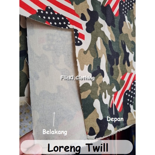 Bahan Kain Loreng Bendera England Loreng Twill Katun Kain Camo Loreng