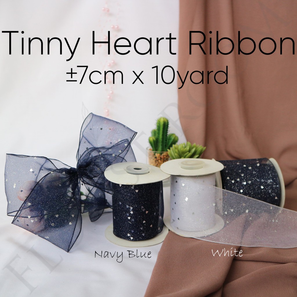 

Pita Tiny Heart Ribbon ±7cm x 10yard - Hampers - Kado
