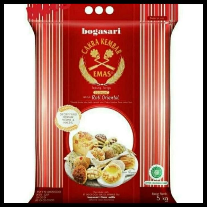 

TERBARUU!! Tepung Cakra Kembar Emas Bogasari Premium Oriental 5 kg PROMO