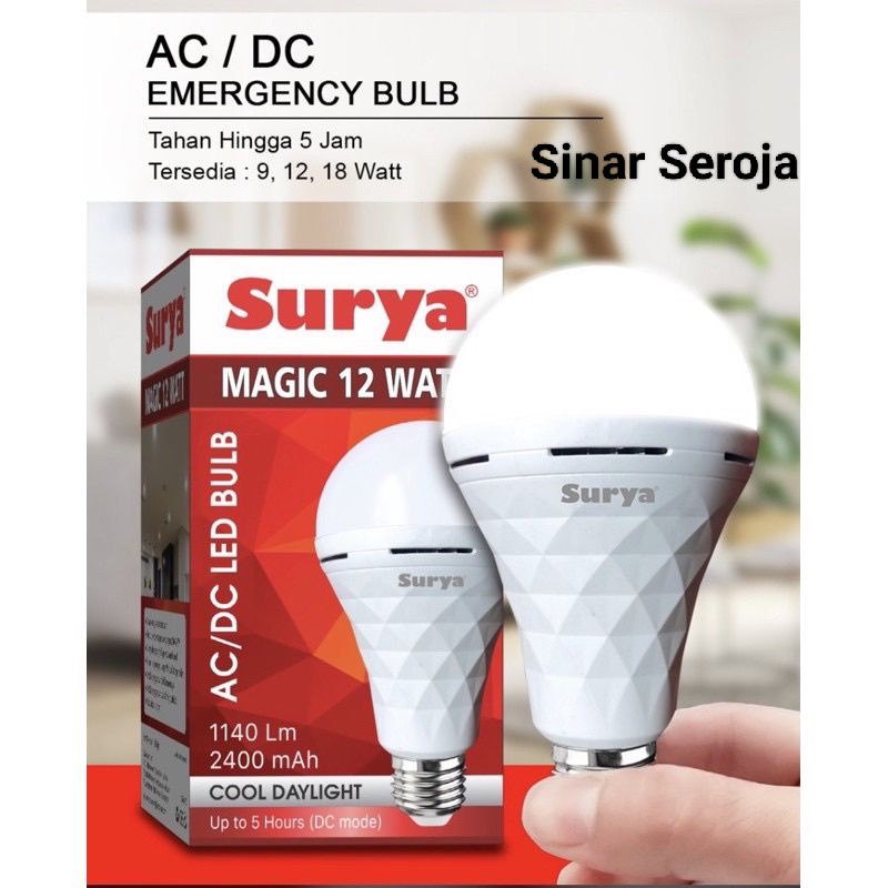 Lampu Emergency SURYA MAGIC 9 Watt 12 Watt 18 Watt