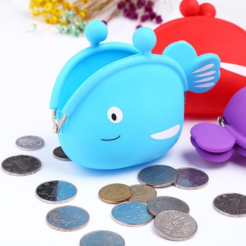 INFY - Dompet Koin karakter motif ikan Lucu Jelly Silicone wallet Coin Pouch Anti Air D029 Fashion