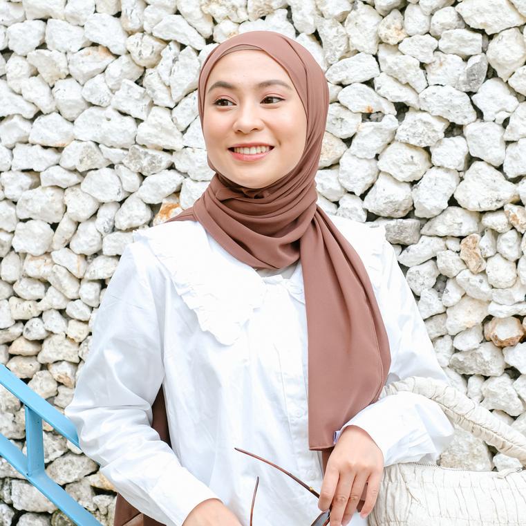 Lozy Hijab - [Defect] Bawal Shawl ( Hijab Pashmina )-Rustic Brown