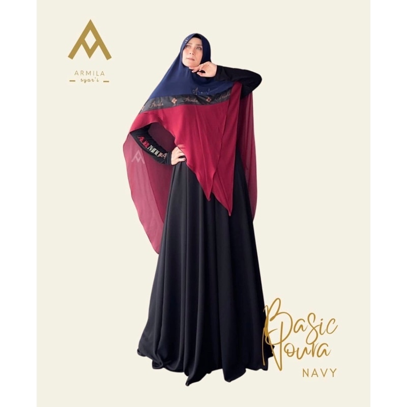 Khimar Noura Navy | Armila Syari Premium
