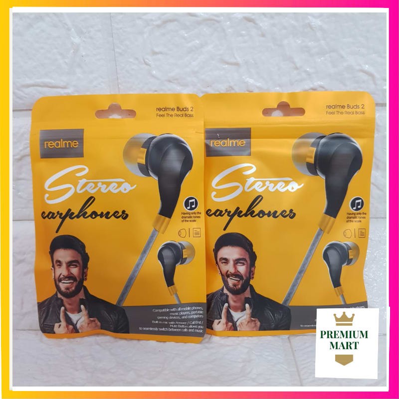 Earphone Headset Realme Buds 2 Stereo Full Bass Quality