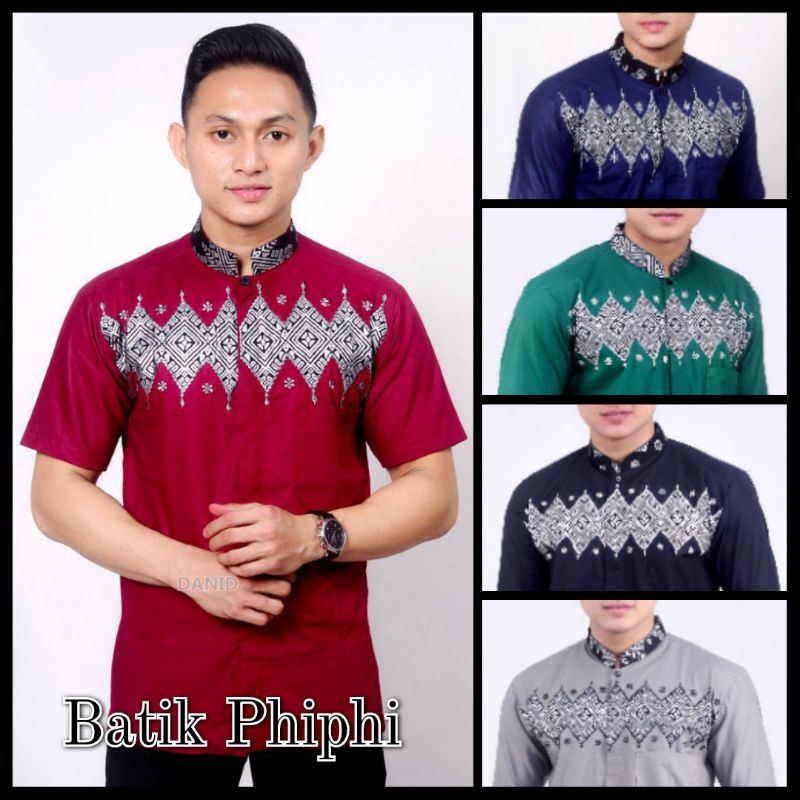 Koko Bordir Kombinasi Batik Lengan Pendek Terlaris Size M, L, XL #5 ( ORIGINAL )