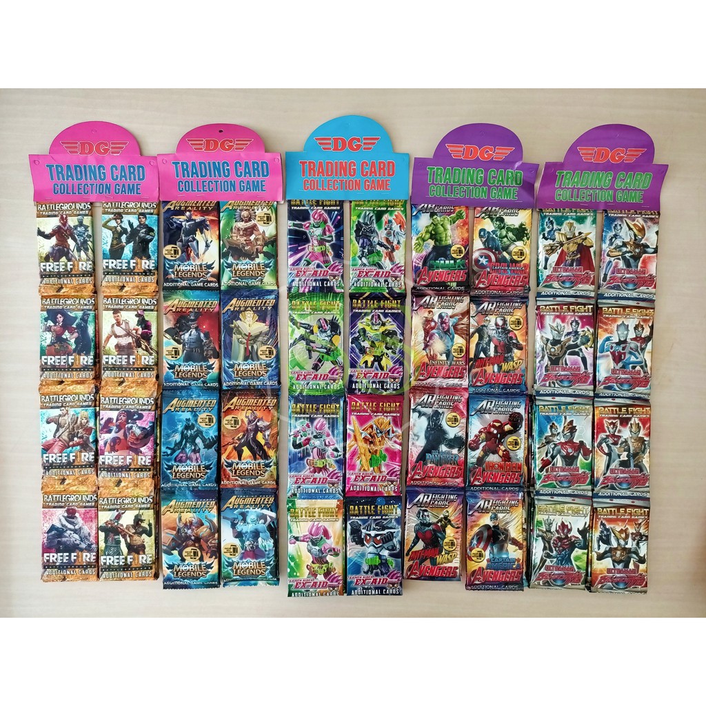 Kartu Foil Trading Card Game Ultraman LOL Free Fire Mobile Legend BattleGrounds DG (1 Pack 10 Kartu)