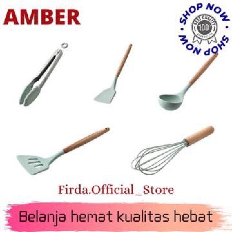 AMBER UTENSILE SILICON / SUTIL SILICONE TAHAN PANAS / PERALATAN MASAK