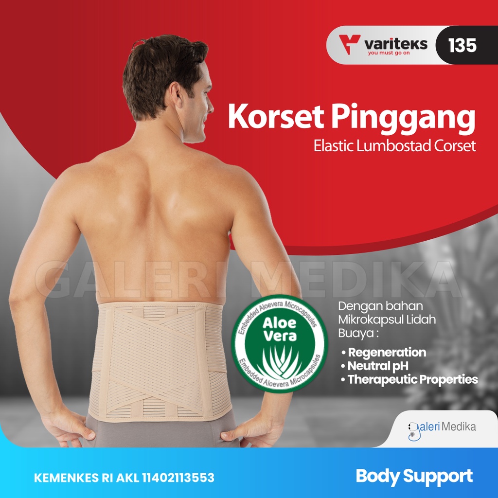 Korset Dislokasi Tulang Belakang Variteks 135 Elastic Lumbostad Corset Untuk Nyeri Pinggang, Lumbago dan Linu Pinggul