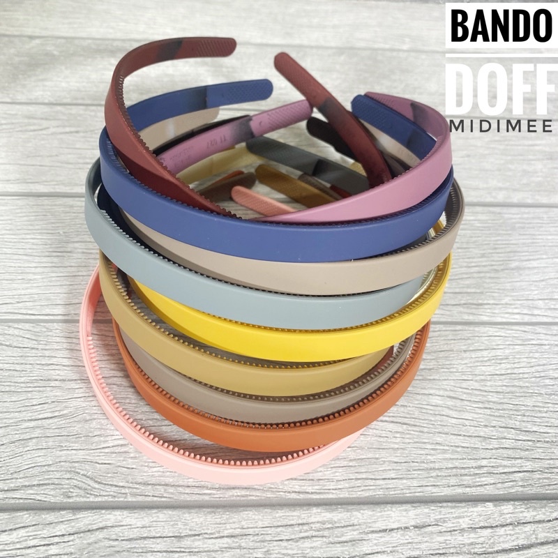 Bando DOFF  import Polos 1cm |Bandana Lidi Korea Thin Matte Headband