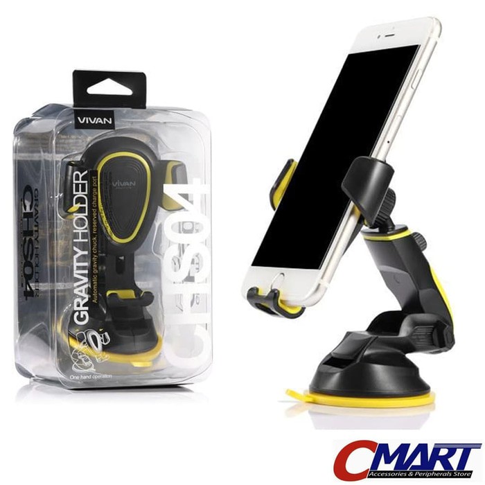 TERMURAH Vivan Car Mount HP Phone Charger Stand Holder Mobil Universal - CHS04