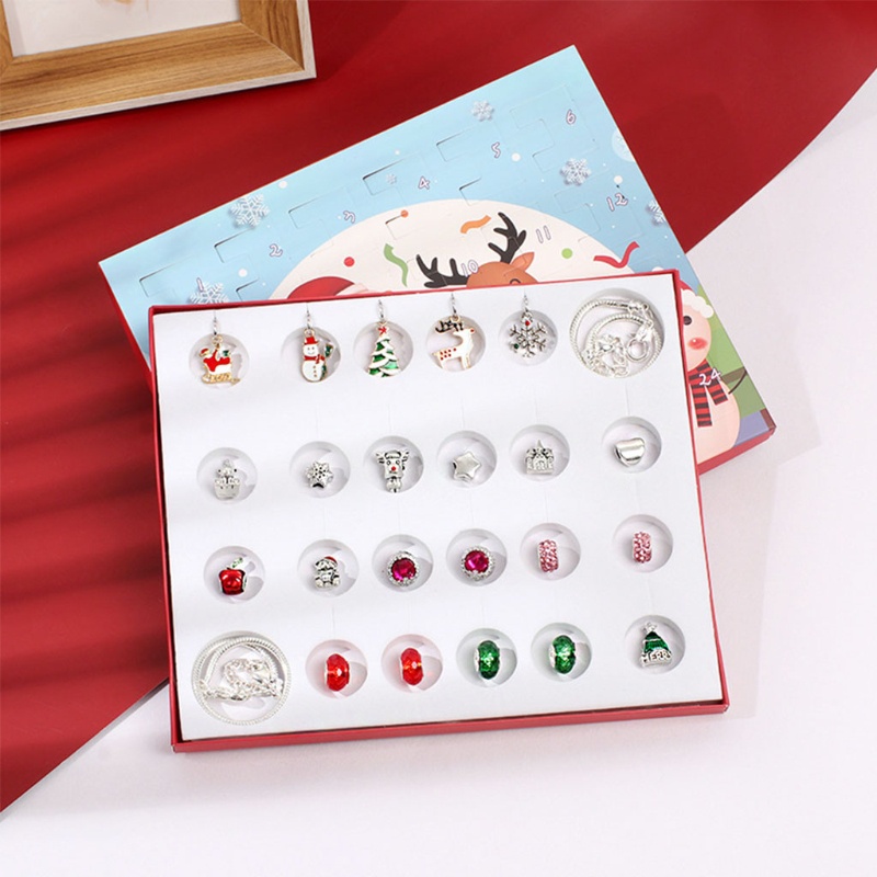 24pcs / Set Kotak Kejutan Natal Untuk Membuat Perhiasan Gelang DIY