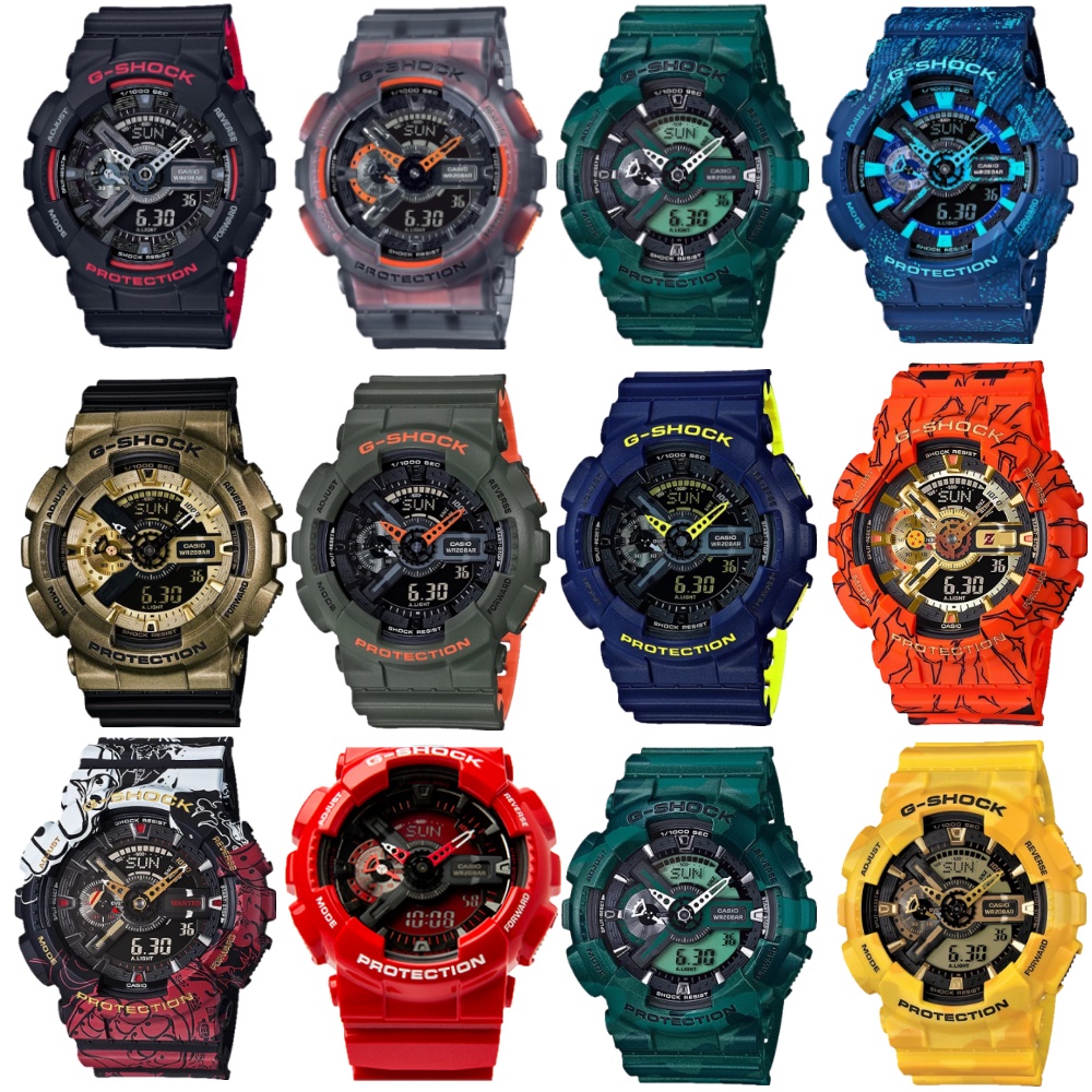 Jam tangan pria wanita G-Shock GA-110 GShock GA110 Autolight Waterproof World Time Custom Watch