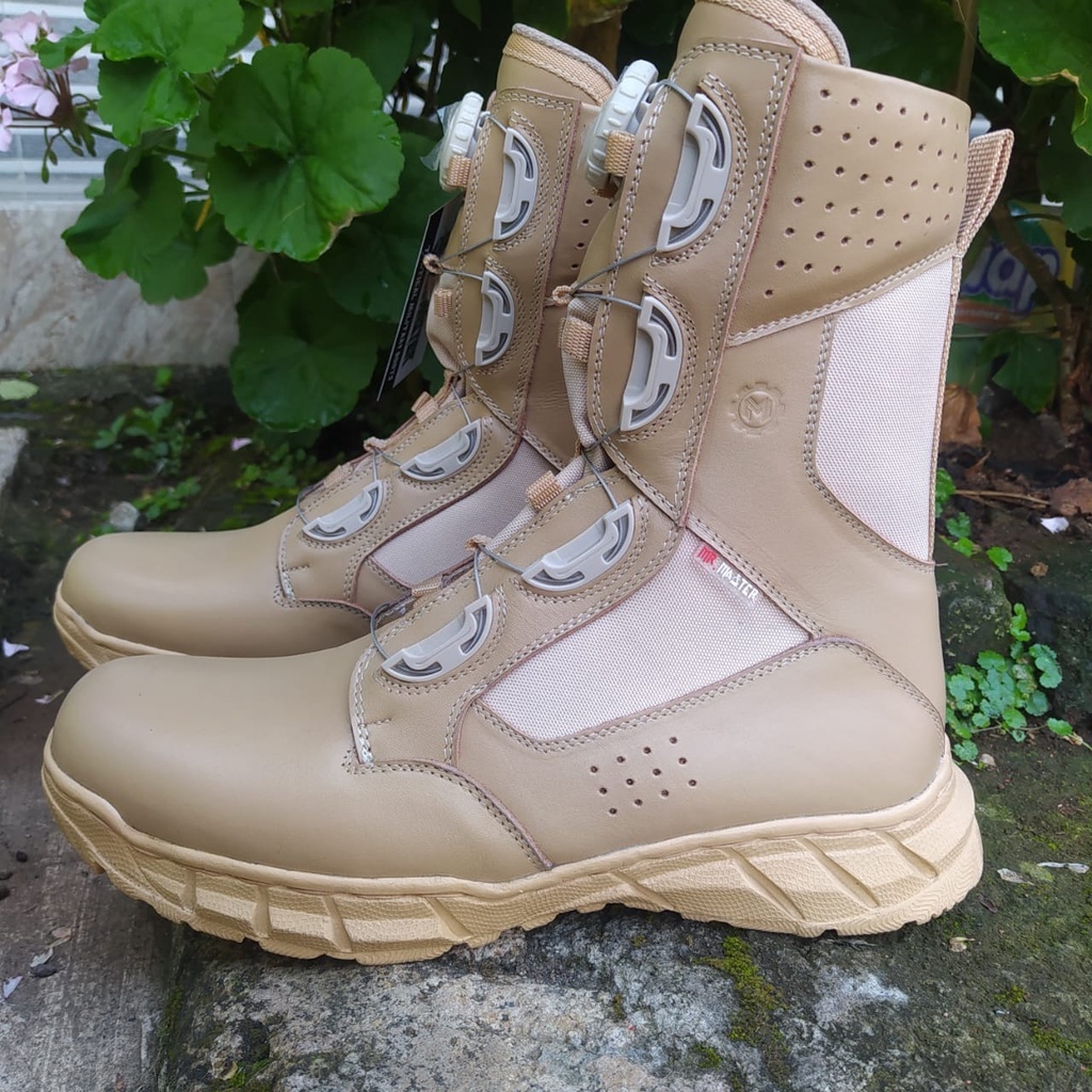 SEPATU PDL TNI POLRI KULIT CREAM ASLI MERK MR MASTER