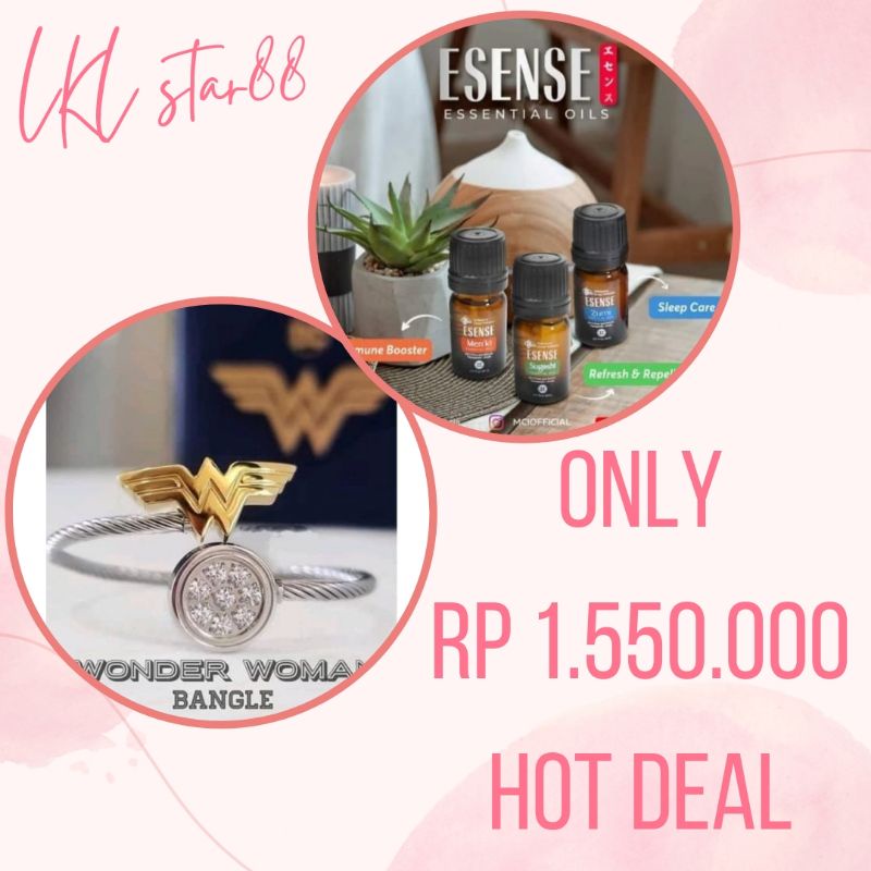 Paket Essense Oil / Essential Oil + Bangle Wonder Woman ORIGINAL MCI