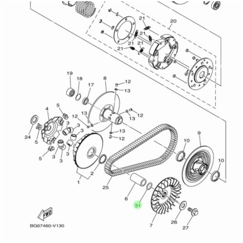 WASHER PLATE RING BOSH BOS RUMAH ROLLER ROLER XMAX ASLI ORI YAMAHA 90201 23801