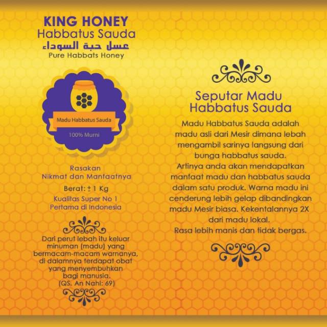 King Honey Madu  Habbatussauda Mesir
