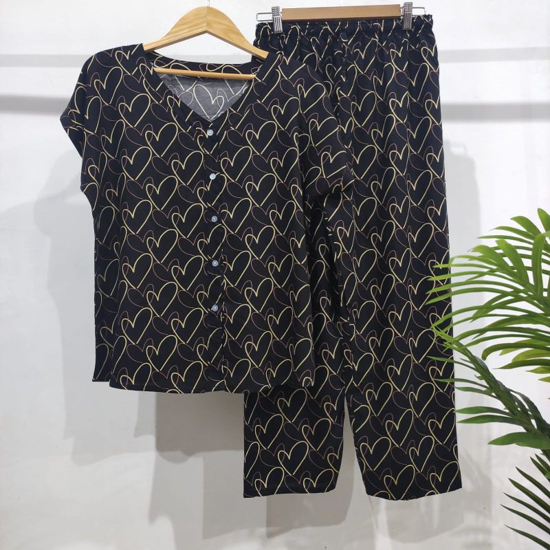 PIYAMA KANCING HITS PIYAMA KANCING BUSUI | PIYAMA RAYON | HOMEWEAR-NK 51