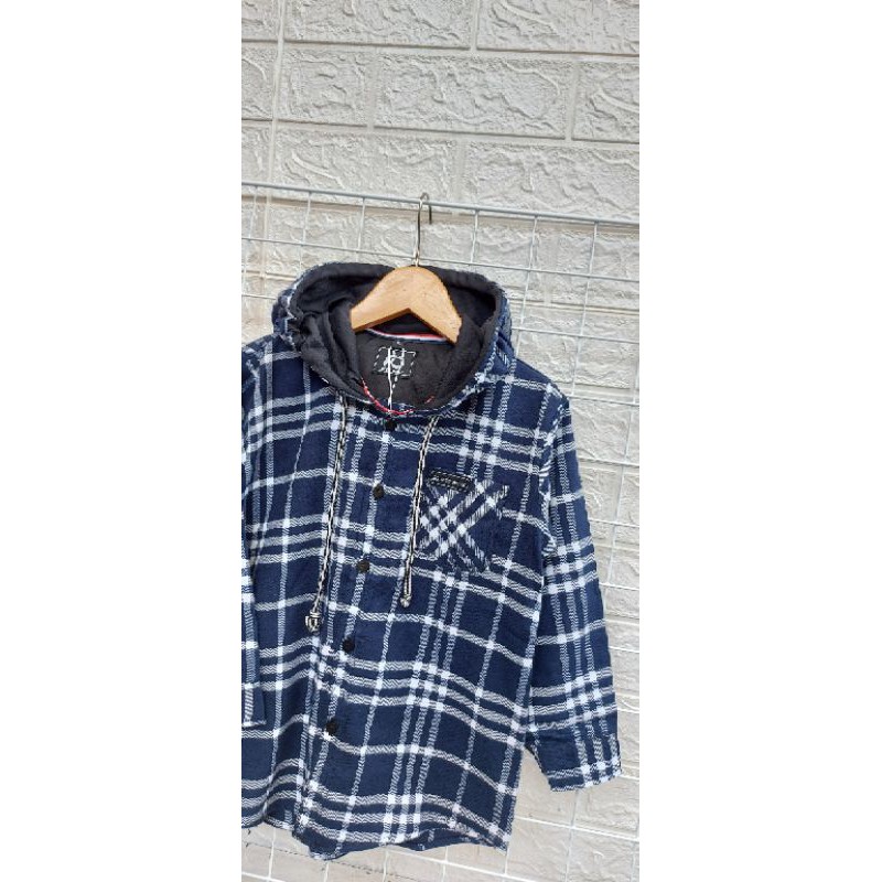 KEMEJA FLANEL HOODIE/KEMEJA FLANEL ANAK/HOODIE TANGAN PANJANG