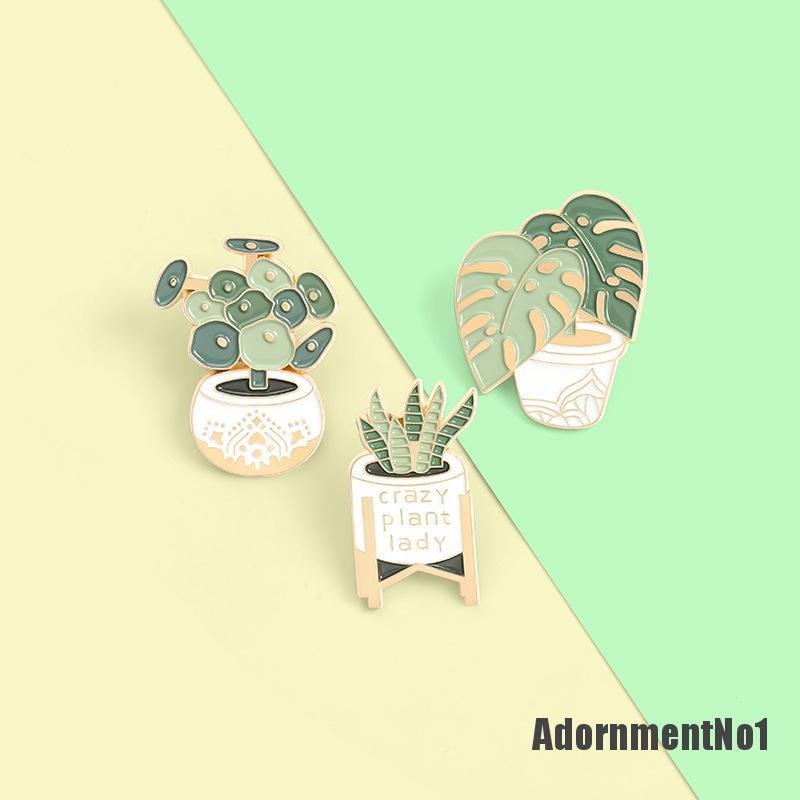 (Adornmentno1) Bros Pin Enamel Desain Tanaman Monstera I Love You