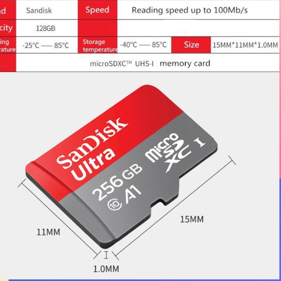 (HARGA ECERAN) Memory Card A1 CLASS 10 120MB/S High Speed 32GB 64GB 128GB 256GB SD Card with Adapter ..!-6